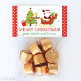 Santa in His Sleigh Christmas Paper Tags and Bags