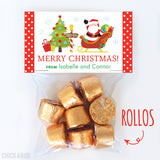 Santa in His Sleigh Christmas Paper Tags and Bags