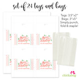 Calligraphy and Holly Christmas Paper Tags and Bags