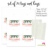 Watercolor Greenery Christmas Paper Tags and Bags