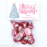 Pink Christmas Tree Paper Tags and Bags
