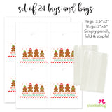 Gingerbread Family of 4 - Christmas Paper Tags and Bags