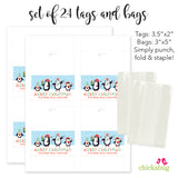 Penguin Family of 4 - Christmas Paper Tags and Bags