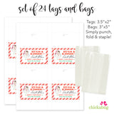 Hugs & Kisses from Santa Claus Christmas Paper Tags and Bags