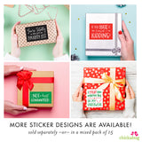 "Wrapped With Love and Lots of Wine" Christmas Gift Sticker