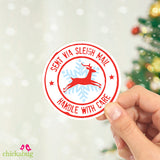Sent Via Sleigh Mail Sticker