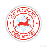 Sent Via Sleigh Mail Sticker
