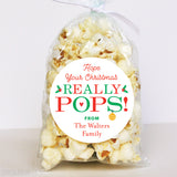 "Hope Your Christmas Really Pops" Labels