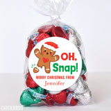 "Oh Snap!" Gingerbread Man Christmas Labels