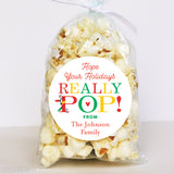 "Hope Your Holidays Really Pop" Labels