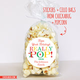 "Hope Your Holidays Really Pop" Labels