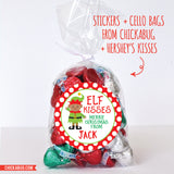 "Elf Kisses" Christmas Stickers with African-American Elf