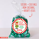 "Elf Kisses" Christmas Stickers
