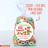Elf Donuts Christmas Labels