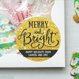"Merry and Bright" Happy Holidays Stickers