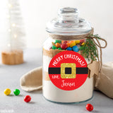 Santa's Belt Buckle Christmas Stickers