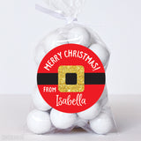Santa's Belt Buckle Christmas Stickers