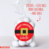 Santa's Belt Buckle Christmas Stickers