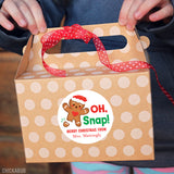 "Oh Snap!" Gingerbread Man Christmas Labels