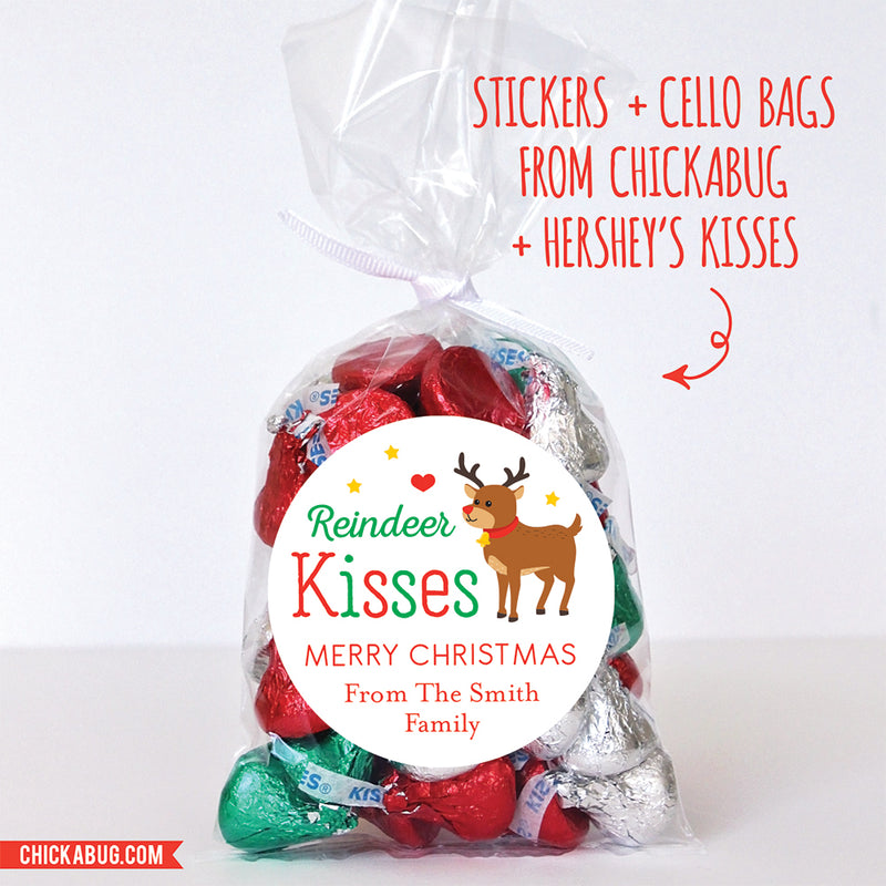 "Reindeer Kisses" Christmas Stickers