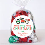 Merry Happy Joyful Christmas Penguin Stickers
