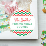 Chevron Christmas Food & Baking Gift Labels