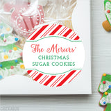Peppermint Stripe Christmas Food & Baking Gift Labels