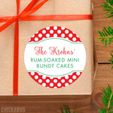 Polka Dot Christmas Food & Baking Gift Labels