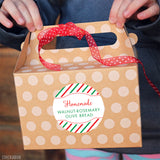 Festive Stripe Christmas Food & Baking Gift Labels