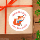 Happy Holidays Stickers - Festive Animals
