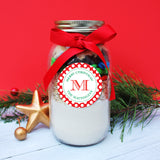 Red Polka Dot Monogrammed Christmas Stickers