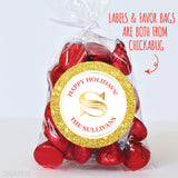 Gold Monogrammed Holiday Stickers