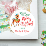 Vintage Reindeer and Bluebirds Christmas Gift Labels