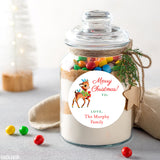 Vintage Reindeer and Bluebirds Christmas Labels