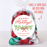 Happy Holidays Classic Greenery Gift Labels