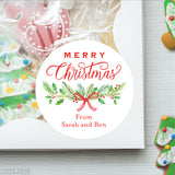Merry Christmas Classic Greenery Gift Labels