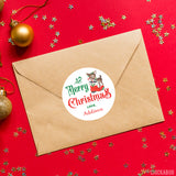 Vintage Reindeer & Santa's Boot Christmas Labels