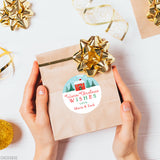 "Warm Christmas Wishes" Christmas Cabin Labels