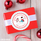 Snowman Couple Christmas Gift Stickers