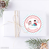 Snowman Couple Christmas Gift Stickers