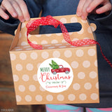 Red Truck with Tree Christmas Gift Labels