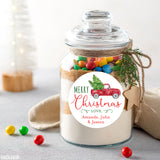 Red Truck with Tree Christmas Gift Labels