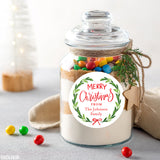 Watercolor Wreath Christmas Gift Labels