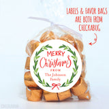 Watercolor Wreath Christmas Gift Labels