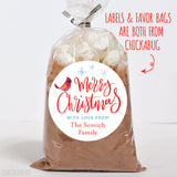Cardinal Christmas Gift Labels