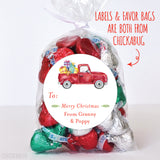 Vintage Truck Christmas Gift Labels