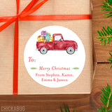 Vintage Truck Christmas Gift Labels