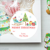 Watercolor Christmas Scene Gift Labels