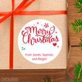 Sweet Calligraphy Merry Christmas Gift Labels