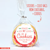 "Peace, Joy, Love and Cookies" Christmas Stickers
